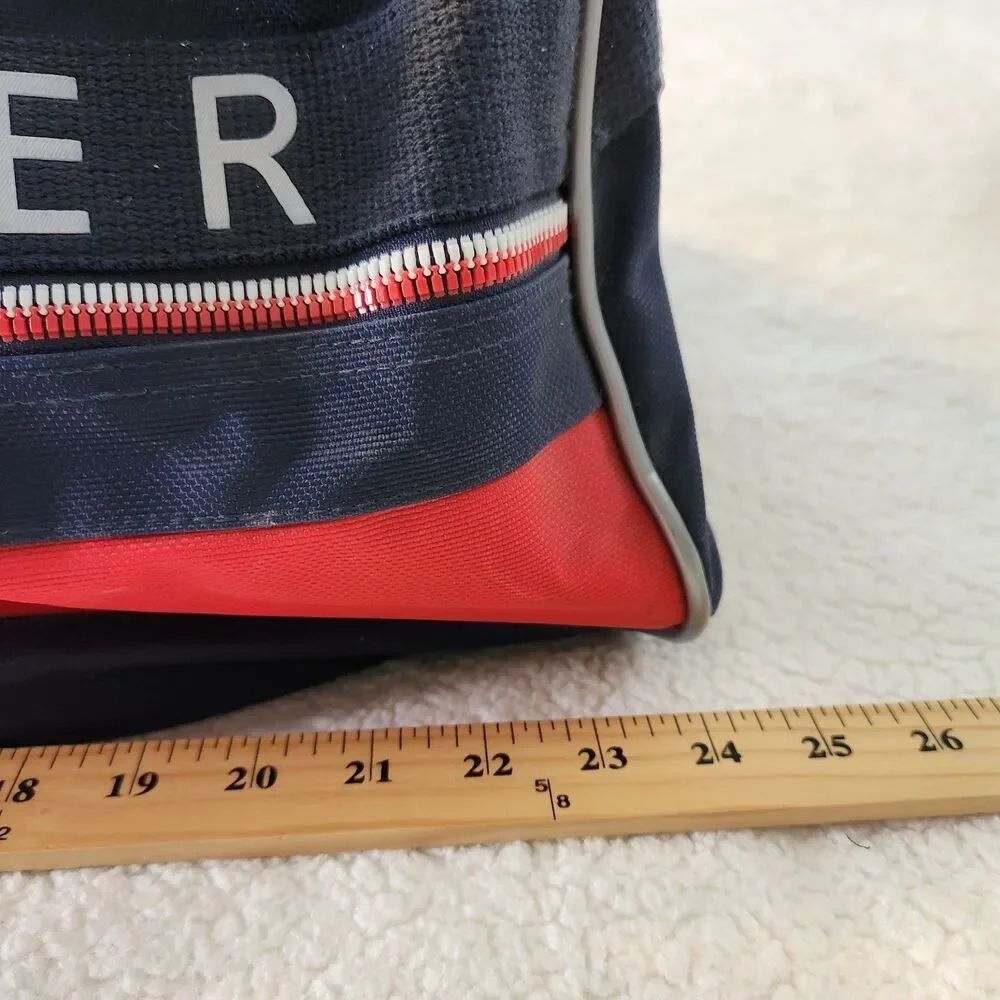Vintage Tommy Hilfiger Duffle Bag Spellout Color Block 24” Weekender Gym w/Strap